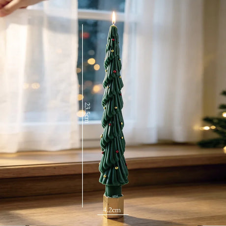 Christmas Tree Taper Candle Pine Tree Candlestick Xmas Dinner Table Decor