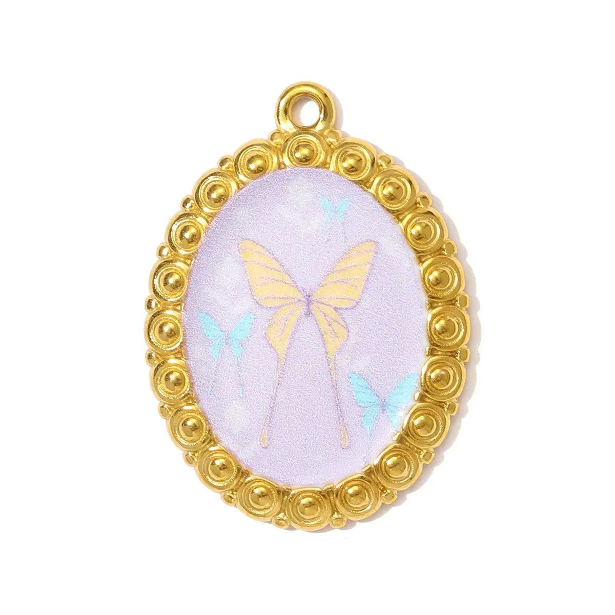 3pcs/Lot Enamel Dove Butterfly DIY Charm Pendants Stainless Steel Jewellery Findings