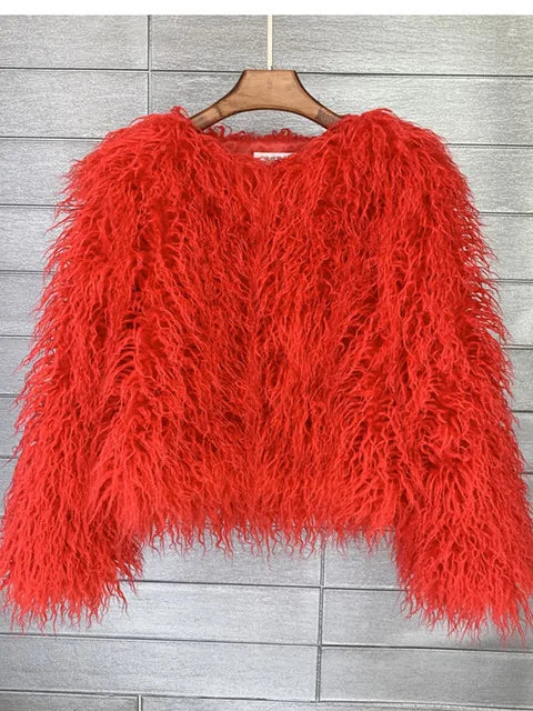 Faux Fur Coats Y2k Punk Rave Winter Jackets