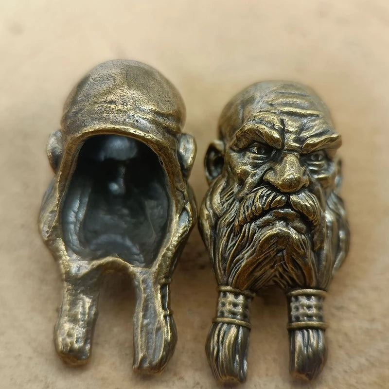 Viking Brass Paracord Beads Lanyard Charm Dreadlock Beard Bead