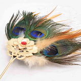 Peacock Feather Hairpins