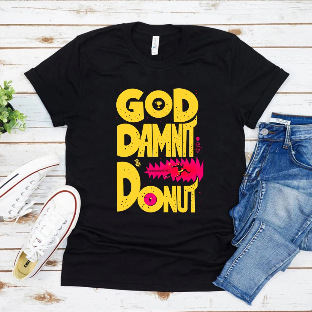 Dungeon Crawler Carl T-Shirt Goddamnit Donut Sci-Fi Book Lover Tee