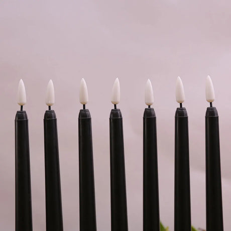 Black Taper LED Candles With Remote Control Halloween Dark Academia Decor