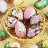 6Pcs Foam Easter Eggs Hanging Ornaments With Basket