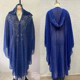 Sparkly Thin Hooded Cloak Cape Dress Stage Performer Cover Up