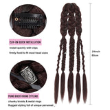 Viking Mohawk Cornrow Braided Mullet Wig Synthetic Thick 5 Braids with Metal Rings for Cosplay