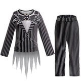 Children's Halloween Cosplay Nightmare Before Christmas Costumes Kids Girls Sally Dress Boys Skeleton Jack Clothing Set