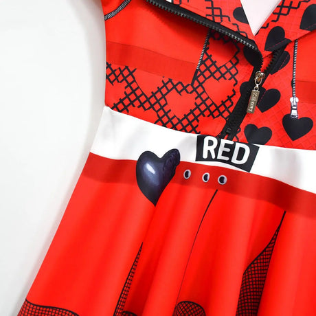 Descendants Red Costumes Girl Halloween Costumes The Rise of Red Cosplay Dress  3-12Y