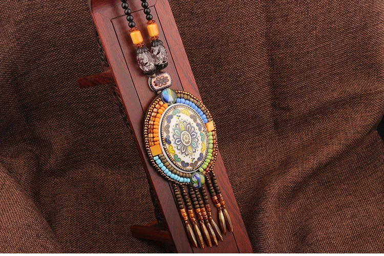 Handmade Beaded Leather Boho Necklaces
