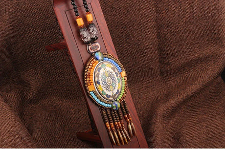 Handmade Beaded Leather Boho Necklaces