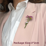 Hand-Held Flower Brooch Lapel Pin Fresh Flower Holder