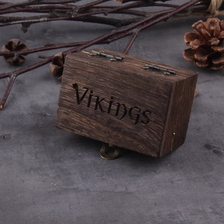 Vikings Braid Stainless Steel Huggie Hoop Earrings for Men with Wooden Box