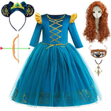 Halloween Cosplay Brave Princess Merida Dress Girls Costumes