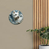 West Highland White Terrier 2D Printed Circular Metal Decorative Sign