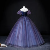 Aurora's Purple Gradient Custom Made Evening Gown Formal Dress