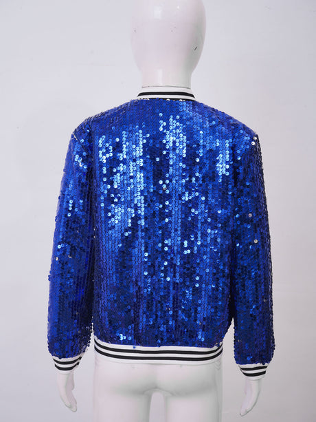 Kids Girls Sequinned Dance Bomber Jackets