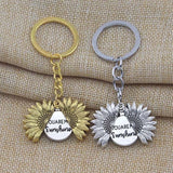 You Are My Sunshine Keyring Open Locket Sunflower Pendant