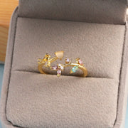 Sweet and Dainty Colourful Zircon Rings Gift Idea