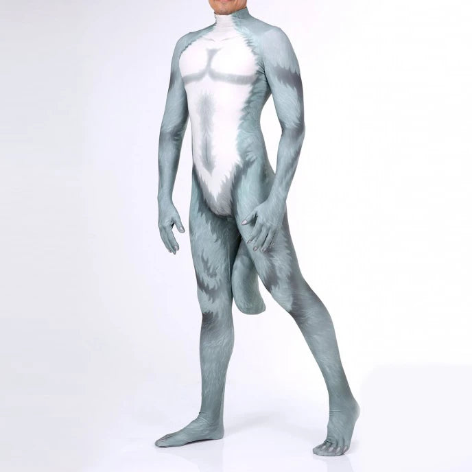 Animal Cosplay Carnival Costume Adults Bodysuit Unisex with Paws and Tail