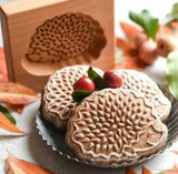 DIY Wooden Shortbread Mould Raspberry Heart Carved Christmas Gingerbread Cookies