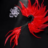 Red Feather Fan Ear Cuff 1Pcs Left or Right Ear