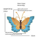 Enamel Copper Art Nouveau Butterfly Brooches