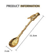 Golden Dragonfly Flower Bird Starfish 11CM Mini Spoon Teaspoon