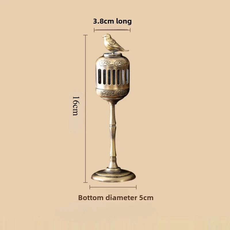 Brass Censer Incense Smoker Holder Bird House Ornaments Home Decor