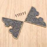 Two Decorative Metal Box Corners 54mm Furniture Jewellery