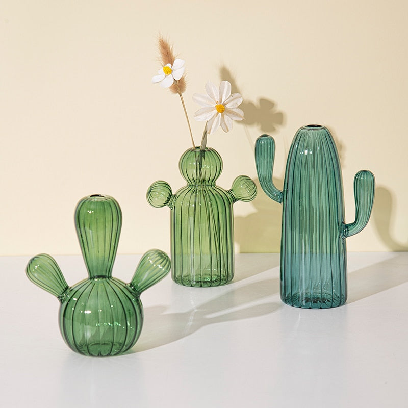 Cactus Glass Vase Hydroponics Plant Vase