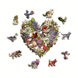 Love Bouquet Heart Wooded Jigsaw Puzzle