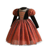 Tabitha's Halloween Witch Girls Orange Costume and Accessories