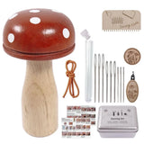 Wooden Mushroom Darning Kit Loom Complete Craft Supplies Sock Repair Kit Mending Tool For Embroidery DIY Crafts Clothes Fabric