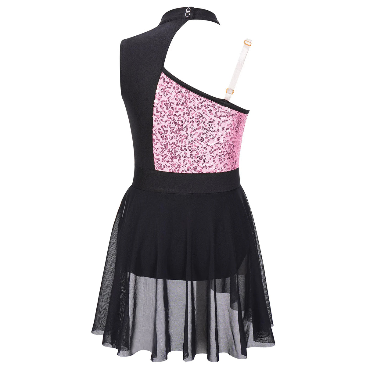 Girls Ballet Gymnastics Figure Ice Skating Sequin Leotard Tutu Dress Performance Dancewear