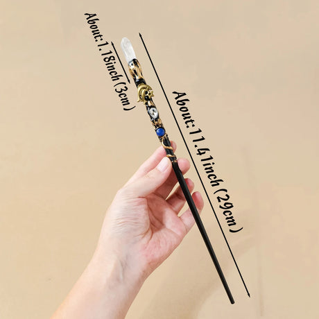1PC Zodiac Natural Clear Quartz Crystal Point Magic Wand Witch Sceptre