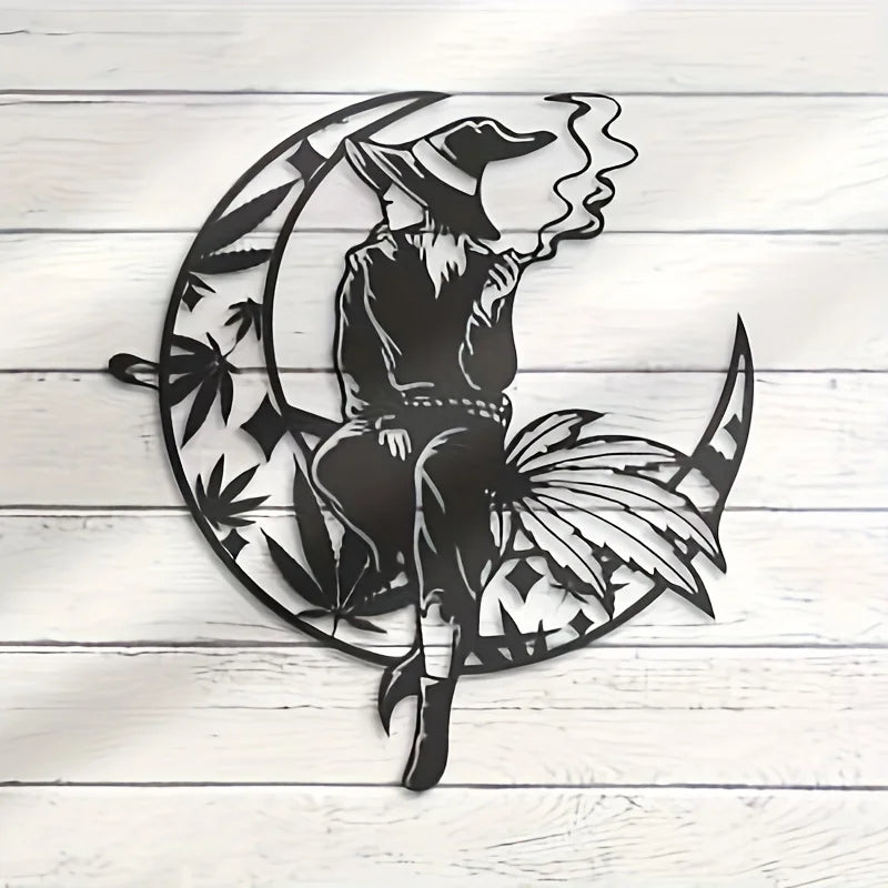 Moon Witch Metal Wall Art Home Decor