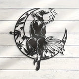 Moon Witch Metal Wall Art Home Decor