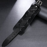 Genuine Leather Wristband Bracelet for Men Handmade Wrist Cuff