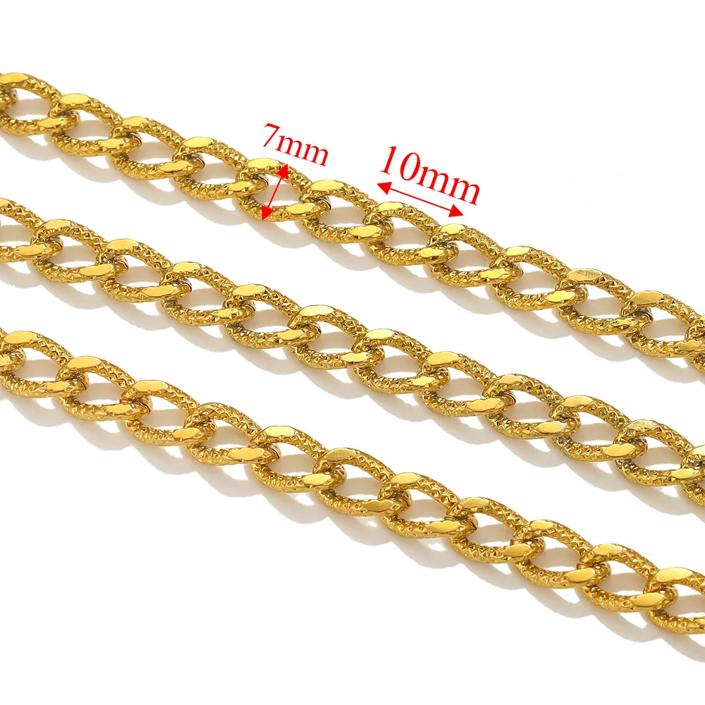 1meter PVD Gold Plated Stainless Steel Thick Large Heavy Chains Necklace Bracelet DIY Jewellery Making Finding