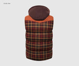 Woodsman Cotton Plaid Hooded Puffer Vest Jacket Thick Warm Winter Plaid Sleeveless Coat