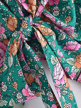 Teal Boho Kimono Wrap Top