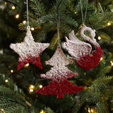Christmas Snow Kissed Hanging Ornaments Ballet Girl Elk Swan