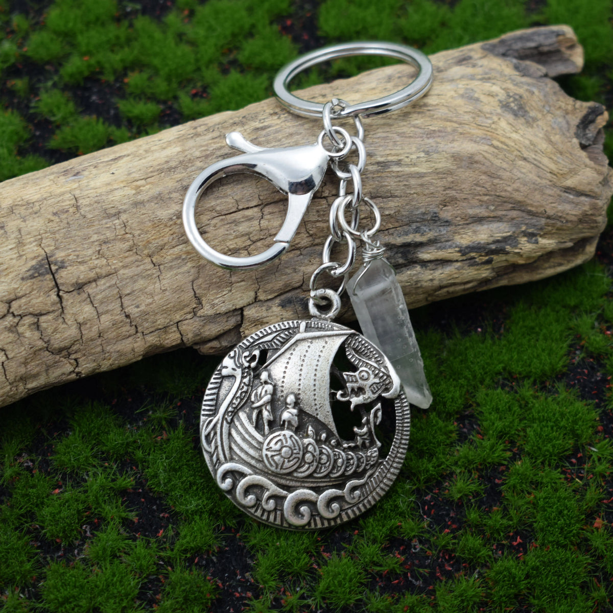 Celtic Viking Dragon Boat Keyring