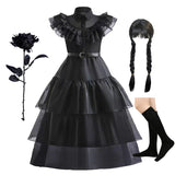 Wednesday Costume Sets Girls Halloween Cosplay Costume Dress