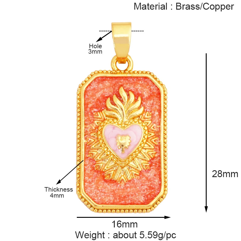 Enamel Heart Flower Dolphin Charm Pendants 18K Gold Plated DIY Bracelets Necklaces Jewellery Making Supplies