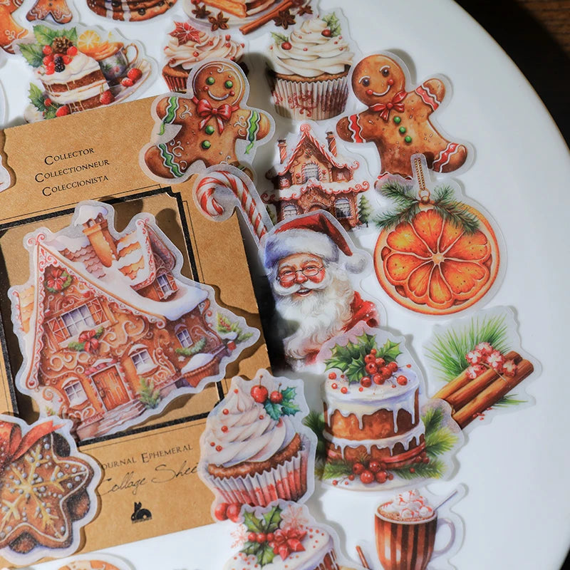 Vintage Christmas RUB ON Transfer Sticker Pack Junk Journal DIY Scrapbooking