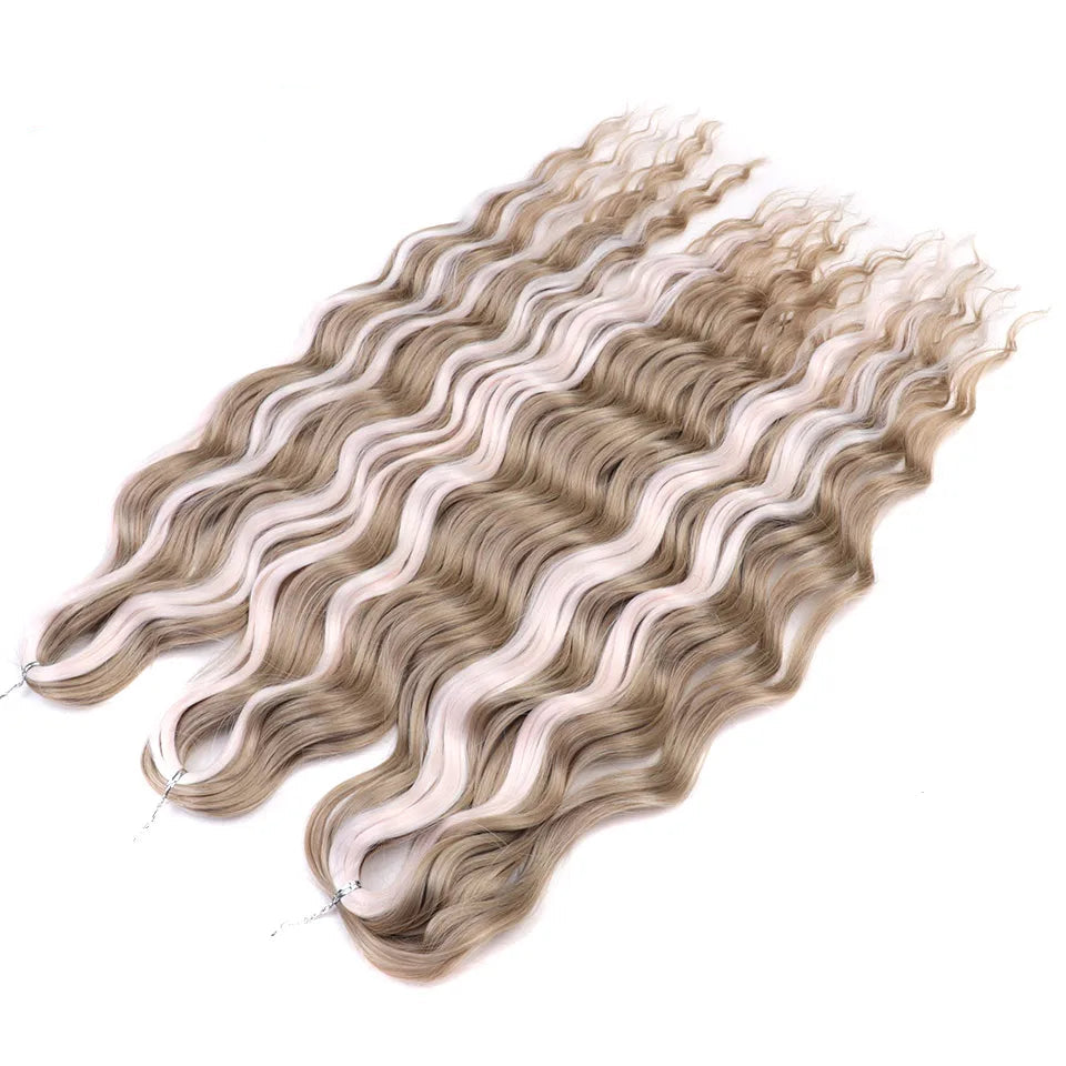Ombre Rainbow 24 Inch Synthetic Hair Wave Braiding Hair Extensions