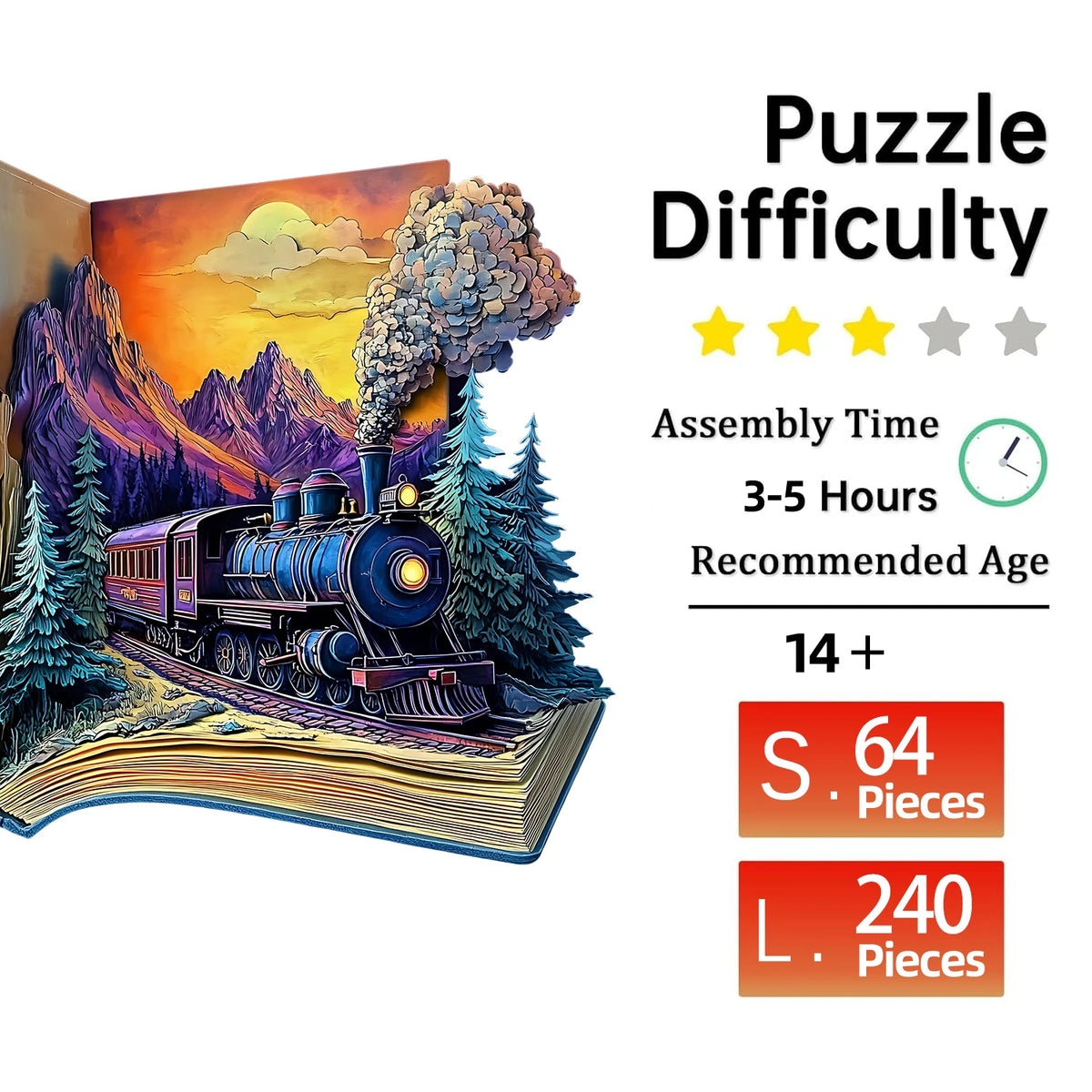 Book Adventures Unique Shape Wooden Jigsaw Puzzles