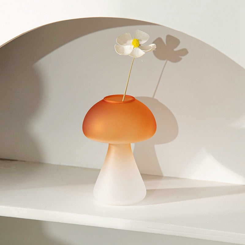 Mushroom Glass Vase Plant Hydroponic Terrarium Vase