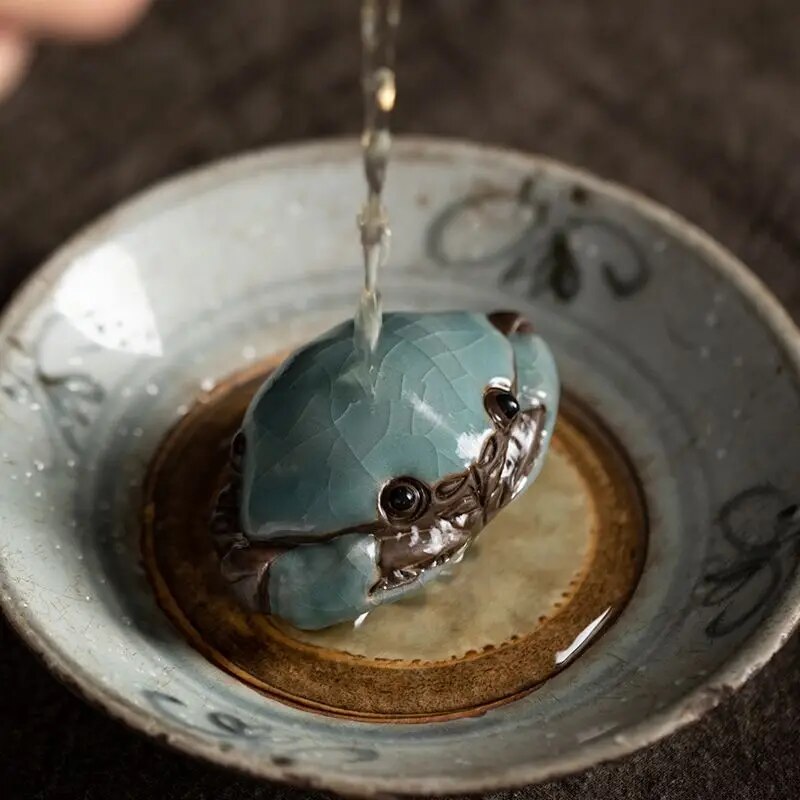 Kiln Cracked Glaze Crab Tea Pet Handmade Tea Ceremony Decoration